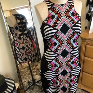 Bebe Geometric print mini dress